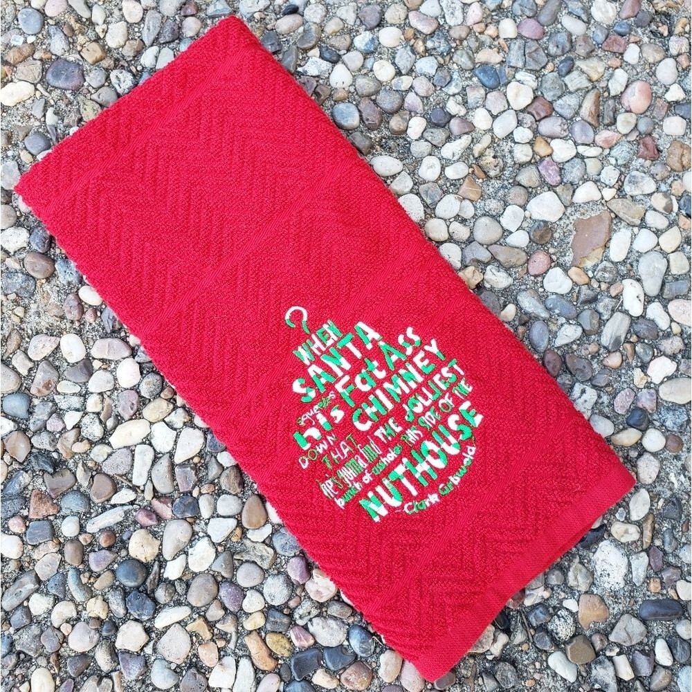 Christmas Vacation embroidered kitchen towel new